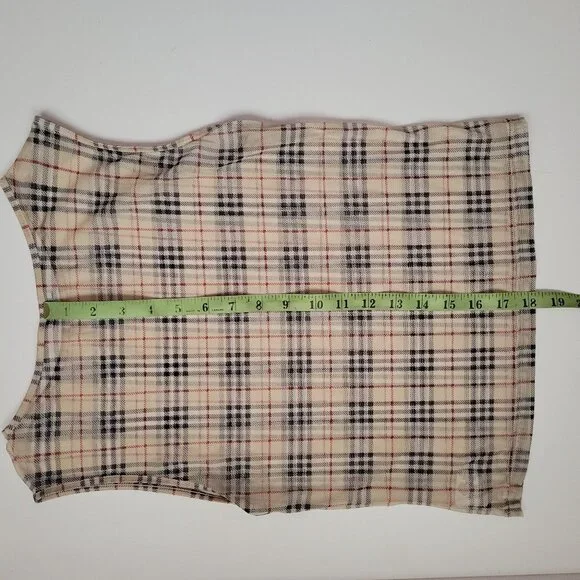BURBERRY LONDON Vintage Nova Check Sheer Cropped Tank Top - Size: S - Picture 4 of 10